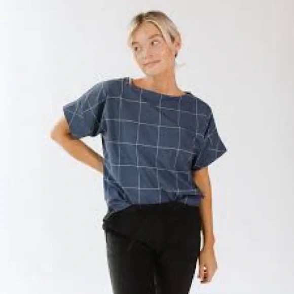 Albion Fit Boss Tee/ Olive Windowpane Print - Picture 5 of 5